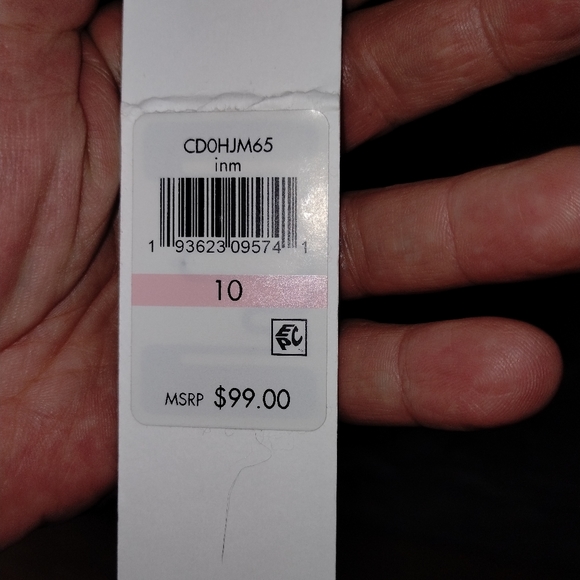 Calvin Klein NWT navy floral dress size 10, loose fit sheer sleeves - Picture 5 of 8